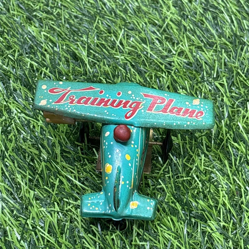 Vintage Tin Wind Up Flying Plane Toy Made in China Late 60s Early 70s Decor